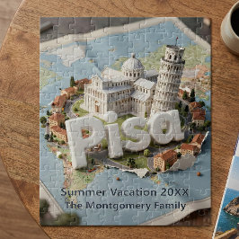 イタリア ピサの斜塔 家族の夏休み ジグソーパズル