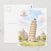 イタリア ピサの斜塔 | 建築風景 ポストカード (正面/裏面)