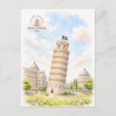 イタリア ピサの斜塔 | 建築風景 ポストカード (正面)