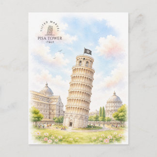 イタリア ピサの斜塔 | 建築風景 ポストカード