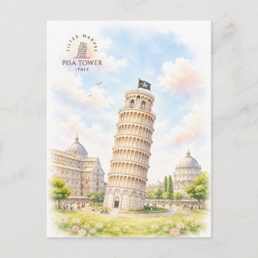 イタリア ピサの斜塔 | 建築風景 ポストカード (正面)