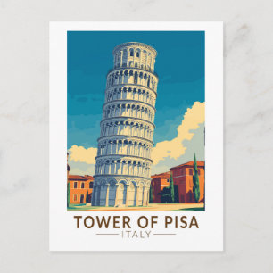 イタリア ピサの斜塔 旅行 アート ヴィンテージ ポストカード