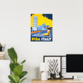 イタリア、ピサの旅行ポスター ポスター (ホームオフィス)