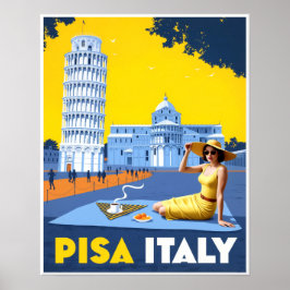 イタリア、ピサの旅行ポスター ポスター