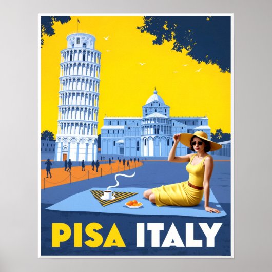 イタリア、ピサの旅行ポスター ポスター (正面)