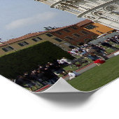 イタリア、ピサ。ピサの斜塔と ポスター (角)