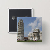 イタリア、ピサ。ピサの斜塔と 缶バッジ (正面&裏面)