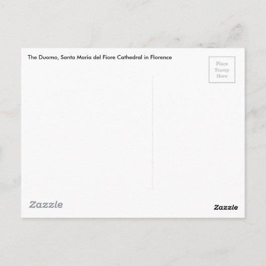 イタリア，フィレンツェのドゥオーモ ポストカード (裏面)
