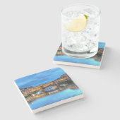 イタリア，フィレンツェのポンテベッキオ橋 ストーンコースター (横)