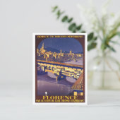 イタリア・フィレンツェのヴィンテージ旅行ポスター ポストカード (スタンド正面)