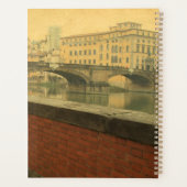 イタリア、フィレンツェの古い橋。ヴィンテージ写真 プランナー手帳 (裏面)