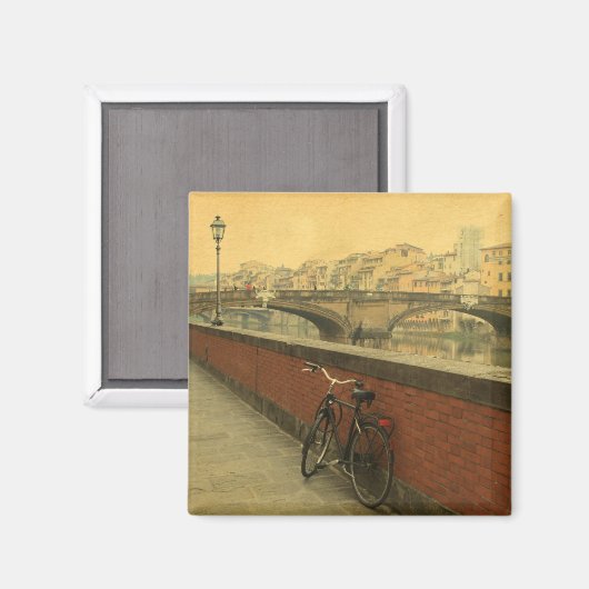 イタリア、フィレンツェの古い橋。ヴィンテージ写真 マグネット (正面/裏面)