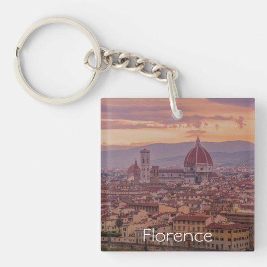 イタリア，フィレンツェの夕日 キーホルダー (正面)