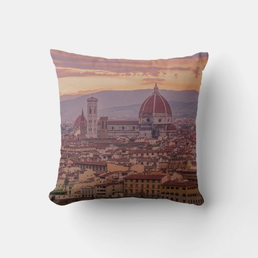 イタリア,フィレンツェの夕日 クッション (正面)