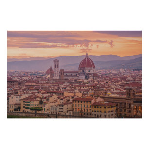 イタリア,フィレンツェの夕日 フォトプリント