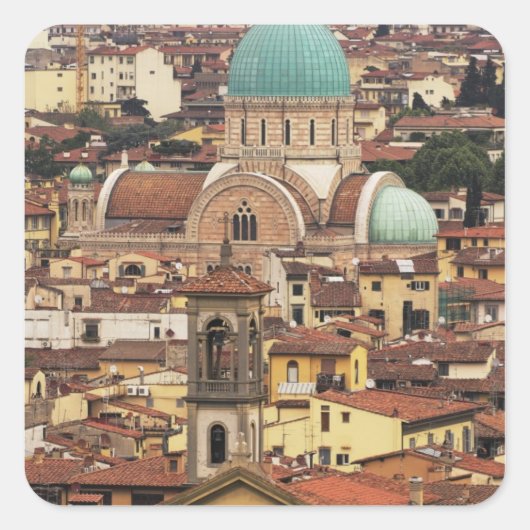 イタリア フィレンツェの広場からの眺め スクエアシール (正面)