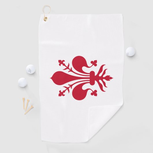 イタリア,フィレンツェの旗を持つゴルフタオル ゴルフタオル (インサイチュ)