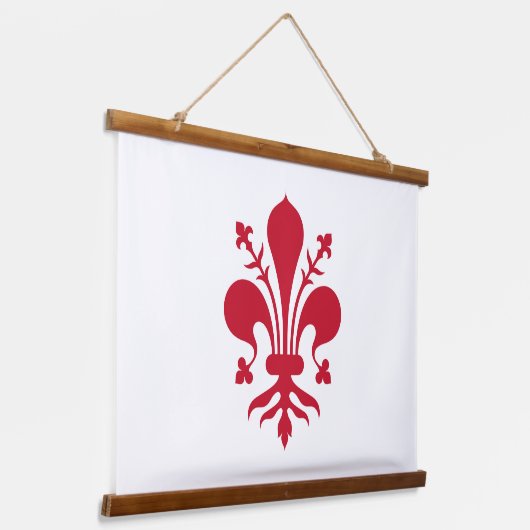 イタリア,フィレンツェ国旗と壁掛けタペストリー 吊り下げ型タペストリー (傾斜あり)