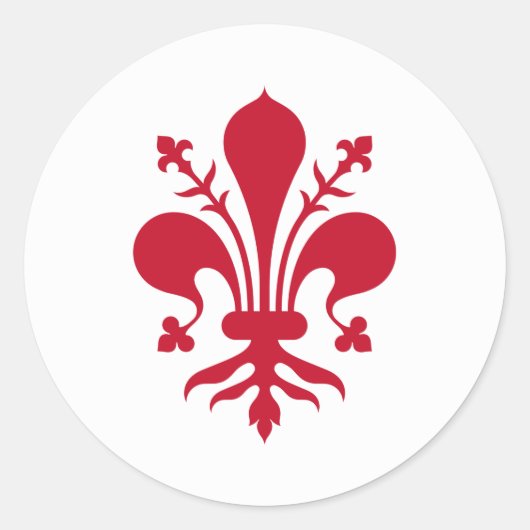 イタリア,フィレンツェ国旗のステッカー ラウンドシール (正面)