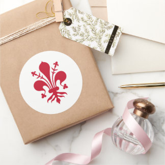 イタリア,フィレンツェ国旗のステッカー ラウンドシール