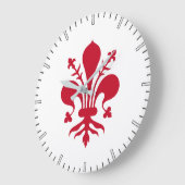 イタリア,フィレンツェ国旗の壁時計 ラージ壁時計 (傾斜)