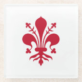 イタリア,フィレンツェ国旗を持つガラスコスター ガラスコースター (正面)