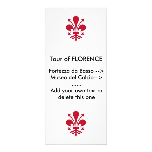 イタリア，フィレンツェ国旗を持つラックカード ラックカード (正面)