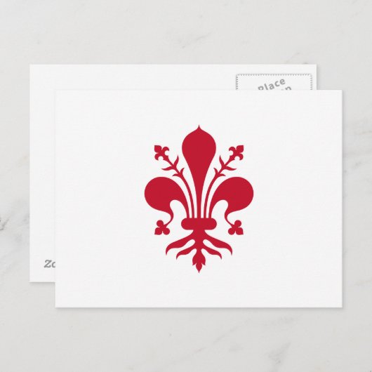 イタリア,フィレンツェ国旗を掲げたはがき ポストカード (正面/裏面)