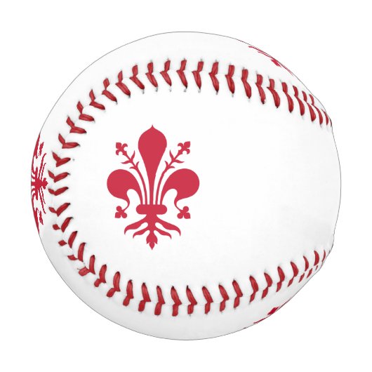 イタリア，フィレンツェ国旗を掲げた愛国野球 野球ボール (正面左)