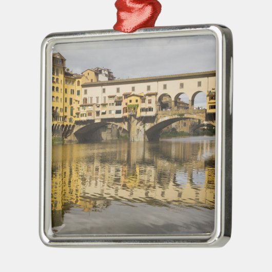 イタリア,フィレンツェ,アルノ川の反射 メタルオーナメント (左)