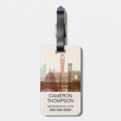 イタリア，フィレンツェ|シティスカイライン ラゲッジタグ (裏面縦)