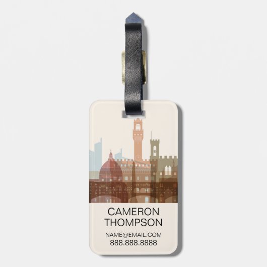 イタリア,フィレンツェ|シティスカイライン ラゲッジタグ (裏面縦)
