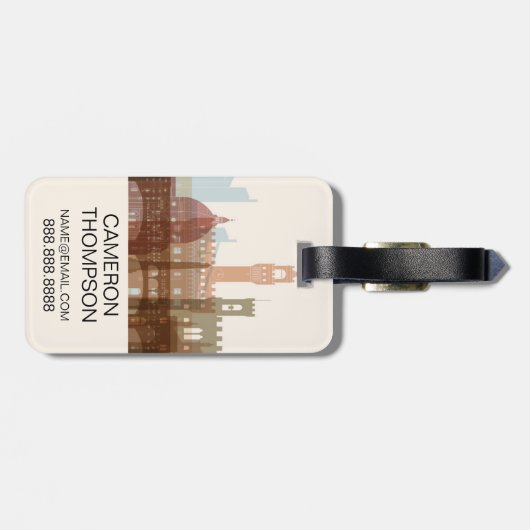 イタリア,フィレンツェ|シティスカイライン ラゲッジタグ (裏面横)