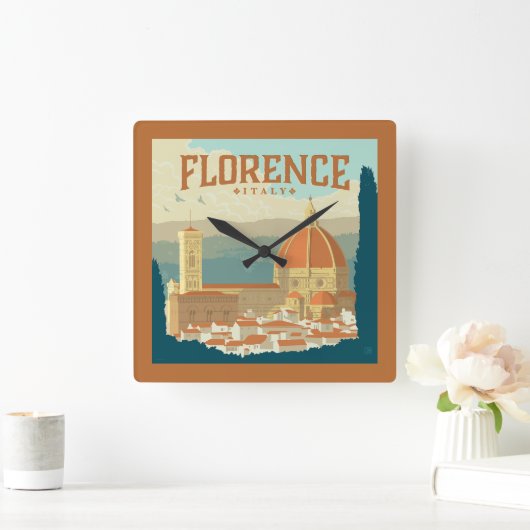 イタリア，フィレンツェ スクエア壁時計 (ホーム)