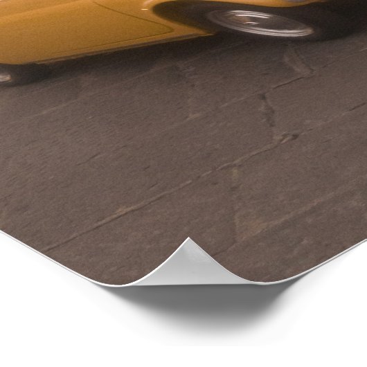 イタリア、フィレンツェ。フィアット800ラリーがアルノを横切る ポスター (角)