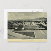 イタリア、フィレンツェ、フィレンツェの駅 ポストカード (正面/裏面)