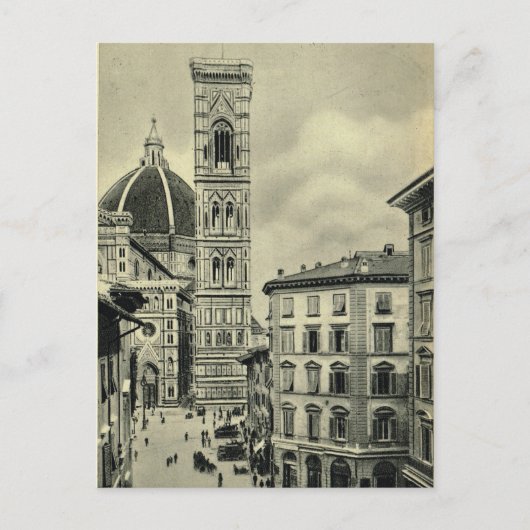 イタリア，フィレンツェ，フィレンツェ， 1908, Duomo ポストカード (正面)