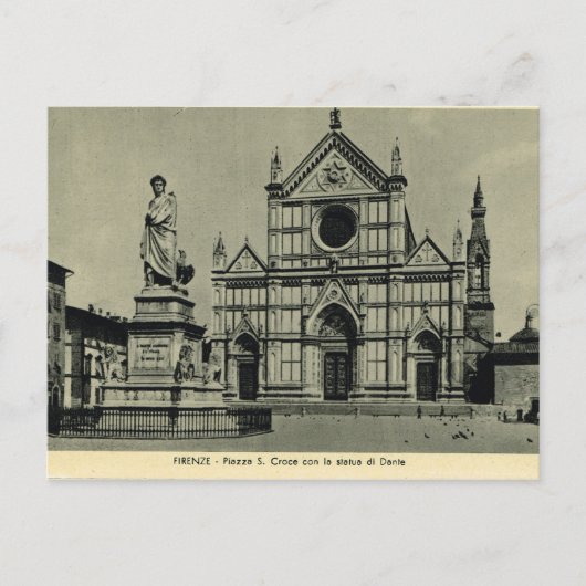 イタリア,フィレンツェ,フィレンツェ, 1908, S. Croce教会 ポストカード (正面)
