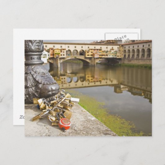 イタリア,フィレンツェ,愛のロックと反射 ポストカード (正面/裏面)