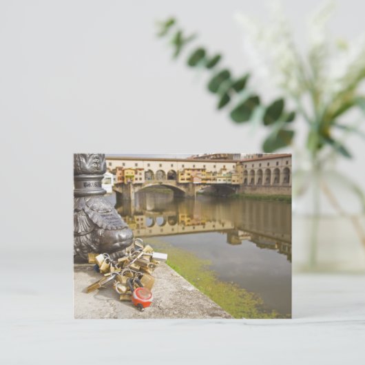 イタリア,フィレンツェ,愛のロックと反射 ポストカード (スタンド正面)