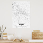 イタリア,フィレンツェ(黒い色は白) ポスター (キッチン)