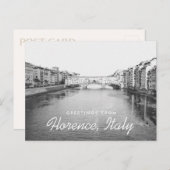 イタリア フィレンツェ 黒と白のポンテ・ヴェッキオ橋 ポストカード (正面/裏面)