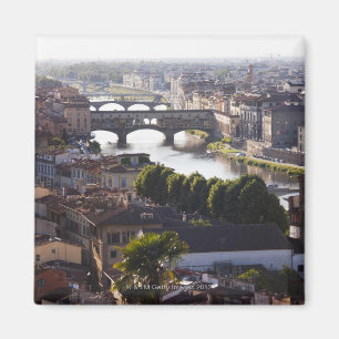 イタリア、フィレンツェ、Ponte VecchioおよびRiver Arno マグネット