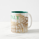 イタリア、フェイク金ゴールド+大理石の旅行お土産 ツートーンマグカップ (正面右)