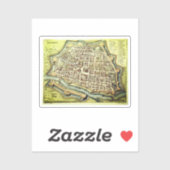 イタリア，フェラーラのヴィンテージ地図 シール (シート)
