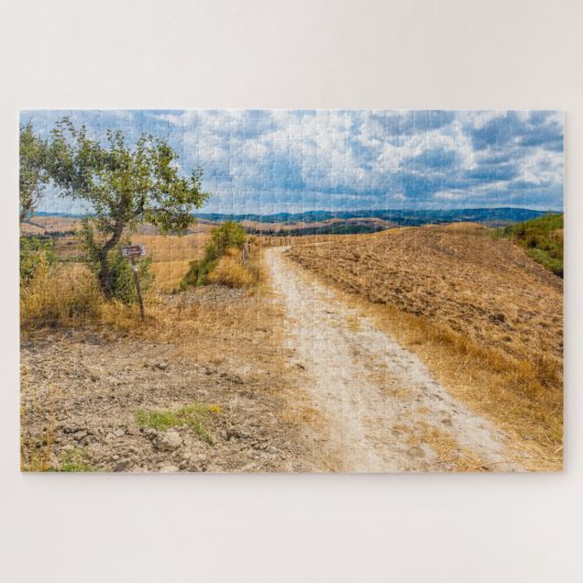 イタリア，フランシヘナ経由のトスカーナの風景 ジグソーパズル (横)