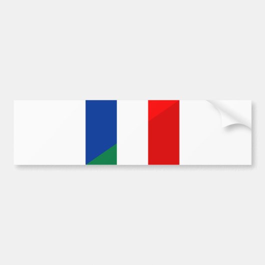 イタリア・フランス国旗の国半記号 バンパーステッカー (正面)