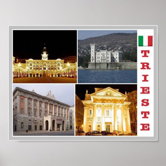 イタリア – フリウリVenice Giulia - Trieste – モザイク –  ポスター (正面)