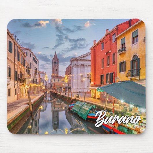 イタリア・ブラノ島の夕日 マウスパッド (正面)