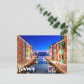 イタリア,ブラーノの美しい島 ポストカード (スタンド正面)